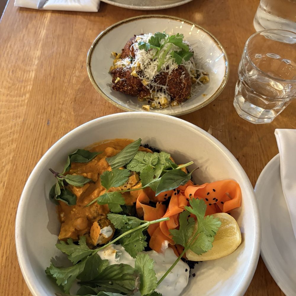Masala bowl and mexican corn fritters Masala bowl and mexican corn fritters