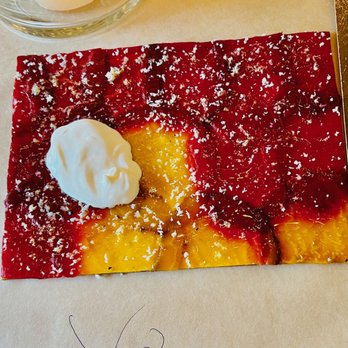 HaSalon - beet carpaccio with cream franche and horseradish snow - Mediterranean Near Me - Las Vegas, Nevada HaSalon - beet carpaccio with cream franche and horseradish snow - Mediterranean Near Me - Las Vegas, Nevada