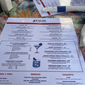 Blue Coyote Grill - Drinks menu - Mexican Near Me - Palm Springs, California Blue Coyote Grill - Drinks menu - Mexican Near Me - Palm Springs, California