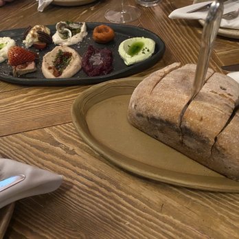 Esther's Kitchen - Housemade Sourdough Bread with Butter with the Chef's Spread with all the Things - Italian Near Me - Las Vegas, Nevada