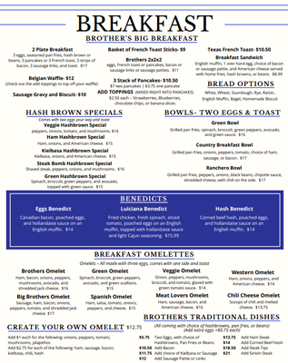 Menu photo 5 Brothers North End Diner Manchester, NH