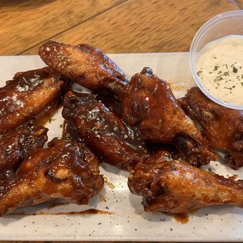 Mad Cow Grill - Jerk BBQ wings...nice and spicy, not too spicy for me. - American Near Me - Laurel, Maryland Mad Cow Grill - Jerk BBQ wings...nice and spicy, not too spicy for me. - American Near Me - Laurel, Maryland