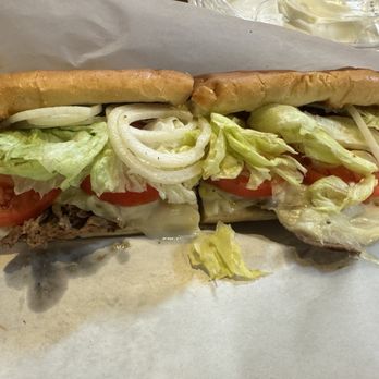 John & Mary's Restaurant - Steak Sub (good roll but messy lettuce, why don't they shred it?!) - American Near Me - Depew, New York John & Mary's Restaurant - Steak Sub (good roll but messy lettuce, why don't they shred it?!) - American Near Me - Depew, New York