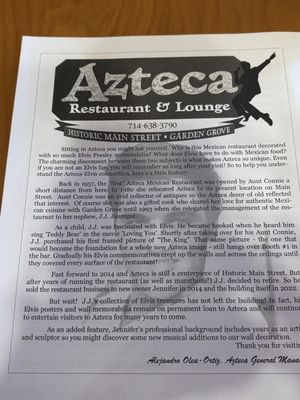 Menu photo 1 Azteca Garden Grove, CA Menu photo 1 Azteca Garden Grove, CA
