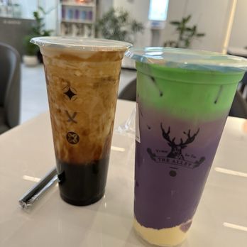 The Alley - Ube milk tea with pandan foam, brown sugar milk tea - Bubble Tea Near Me - Fairfax, Virginia The Alley - Ube milk tea with pandan foam, brown sugar milk tea - Bubble Tea Near Me - Fairfax, Virginia