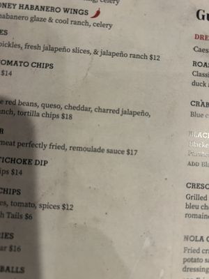 Menu photo 3 Chartres House New Orleans, LA