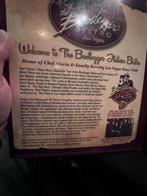 Menu photo 8 The Bootlegger Italian Bistro Las Vegas, NV