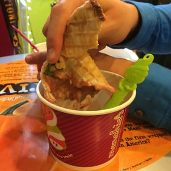 Menchie's Frozen Yogurt - The cone couldn't even break. Still soft. - Desserts Near Me - Beaverton, Oregon Menchie's Frozen Yogurt - The cone couldn't even break. Still soft. - Desserts Near Me - Beaverton, Oregon