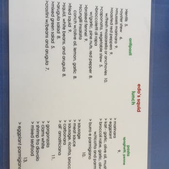 Edo's Squid - Lunch menu - Italian Near Me - Richmond, Virginia Edo's Squid - Lunch menu - Italian Near Me - Richmond, Virginia