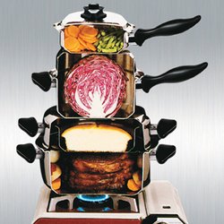 Stack Cooking with Water-less / Grease-less Cookware