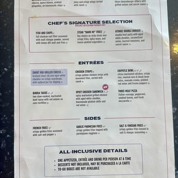 Atomic Golf - APRIL 2026 - menu - Sports Bars Near Me - Las Vegas, Nevada