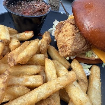 Ernie's Seaside Restaurant - Haddock sandwich with seasoned fries - Bars Near Me - Seabrook, New Hampshire