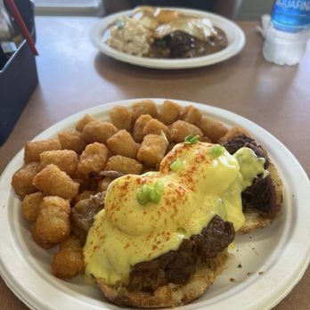 Button Up Cafe - 3. Korean Braised Short Rib Eggs Benny - Breakfast & Brunch Near Me - Pearl City, Hawaii Button Up Cafe - 3. Korean Braised Short Rib Eggs Benny - Breakfast & Brunch Near Me - Pearl City, Hawaii