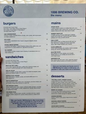 Menu photo 2 1886 Brewing Orange, CA
