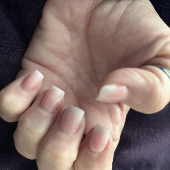 Essence Nail Spa - One week after getting done, and they still look amazing! Acrylic tip with ombré pink and white - Nail Salons Near Me - Port Charlotte, Florida Essence Nail Spa - One week after getting done, and they still look amazing! Acrylic tip with ombré pink and white - Nail Salons Near Me - Port Charlotte, Florida