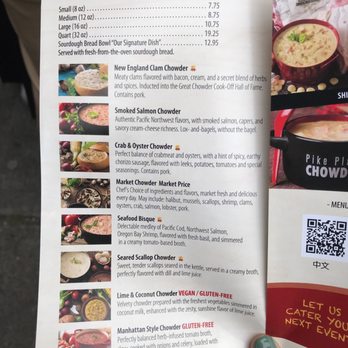 Pike Place Chowder - Chowder menu - Seafood Near Me - Seattle, Washington Pike Place Chowder - Chowder menu - Seafood Near Me - Seattle, Washington