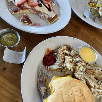 Seven Mile Cafe - Berry Pancakes (YUM!) and a breakfast burger with huge portion of hash browns! - Breakfast & Brunch Near Me - Denton, Texas Seven Mile Cafe - Berry Pancakes (YUM!) and a breakfast burger with huge portion of hash browns! - Breakfast & Brunch Near Me - Denton, Texas