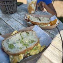 The Coffee Trailer - Bacon Egg & Cheese w/ avocado.