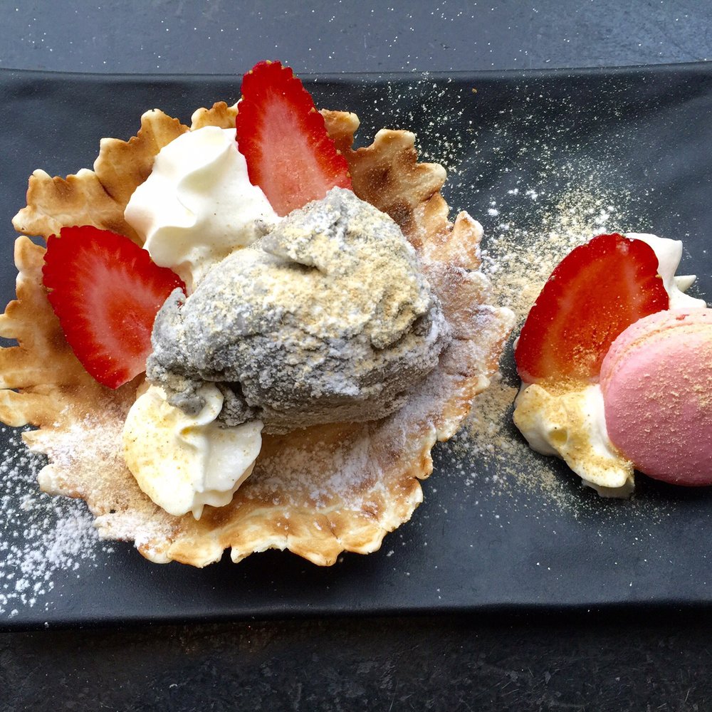 Black sesame ice cream. Black sesame ice cream.