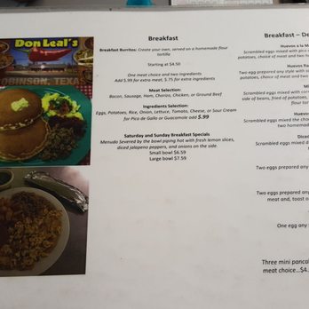 Don Leal's Mexican Restaurant - Menu - Mexican Near Me - Robinson, Texas Don Leal's Mexican Restaurant - Menu - Mexican Near Me - Robinson, Texas