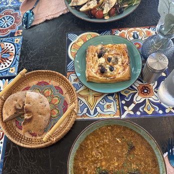 Notes Of Marrakesh - Pear salad, puffy pizza, bread and harira soup - Juice Bars & Smoothies Near Me - Tulsa, Oklahoma Notes Of Marrakesh - Pear salad, puffy pizza, bread and harira soup - Juice Bars & Smoothies Near Me - Tulsa, Oklahoma