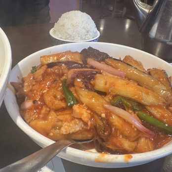 Mama Lu's Dumpling House - Eggplant with Minced Pork in Garlic Sauce. Lacked flavor - Dim Sum Near Me - Monterey Park, California Mama Lu's Dumpling House - Eggplant with Minced Pork in Garlic Sauce. Lacked flavor - Dim Sum Near Me - Monterey Park, California