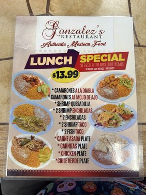 Menu photo 5 Gonzalez's Restaurant Orange, CA