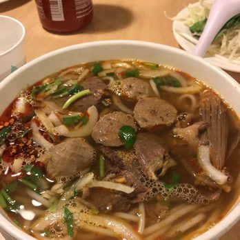 Saigon Express - Bun Bo Hue - added meat balls and asked for extra spicy but wasn't even spicy. - Vietnamese Near Me - Berkeley, California Saigon Express - Bun Bo Hue - added meat balls and asked for extra spicy but wasn't even spicy. - Vietnamese Near Me - Berkeley, California