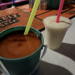 Rum Runner in bucket and Pina Colada Rum Runner in bucket and Pina Colada