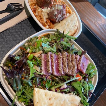 The Toss Up - Ahi salad and spaghetti and meatball - Salad Near Me - Gardena, California The Toss Up - Ahi salad and spaghetti and meatball - Salad Near Me - Gardena, California