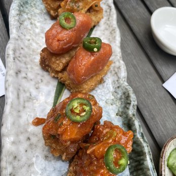 Rice - Crunchy samplers, comes with salmon, spicy tuna and yellow tail - Japanese Near Me - Manhattan Beach, California Rice - Crunchy samplers, comes with salmon, spicy tuna and yellow tail - Japanese Near Me - Manhattan Beach, California