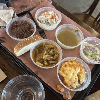Lewis Barbecue - Green beans Mac n cheese Coleslaw Collard Greens Chopped Brisket Potato salad - Desserts Near Me - Atlanta, Georgia Lewis Barbecue - Green beans Mac n cheese Coleslaw Collard Greens Chopped Brisket Potato salad - Desserts Near Me - Atlanta, Georgia