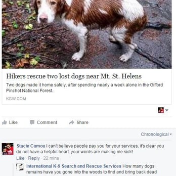 International K9 Search and Rescue Services - Unprofessional attitude (warning: strong languages). - Community Service/Non-Profit Near Me - Longview, Washington