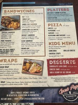 Menu photo 4 Sports Page Bloomington, MN Menu photo 4 Sports Page Bloomington, MN