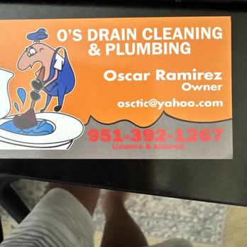 O's Drain Cleaning And Plumbing - Calling card - Plumbing Near Me - San Jacinto, California O's Drain Cleaning And Plumbing - Calling card - Plumbing Near Me - San Jacinto, California