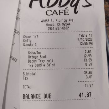 Abby's Cafe Hemet - Breakfast & Brunch Near Me - Hemet, California