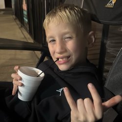 Ellianos Coffee - Just a boy enjoying his coffee!!