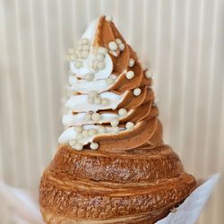 Evana Pâtisserie & Café - Thai Milk Tea / Vanilla Ice Cream with White Chocolate Pearls in a Butter Croissant  https://www.instagram.com/the.wanderin.foodie/