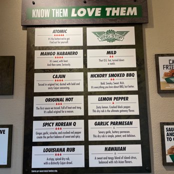 Wingstop - Wing flavor menu - Chicken Wings Near Me - San Antonio, Texas