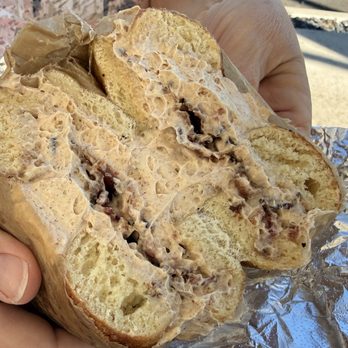Pete's Bagels - Breakfast Sandwich on French toast bagel and cinnamon cream cheese. Soft good!!! - Bagels Near Me - St. Petersburg, Florida Pete's Bagels - Breakfast Sandwich on French toast bagel and cinnamon cream cheese. Soft good!!! - Bagels Near Me - St. Petersburg, Florida