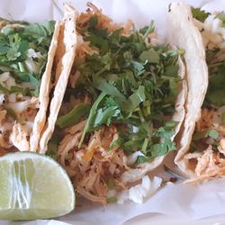 Cocos Restaurante - Tacos de pollo con queso y cilantro.