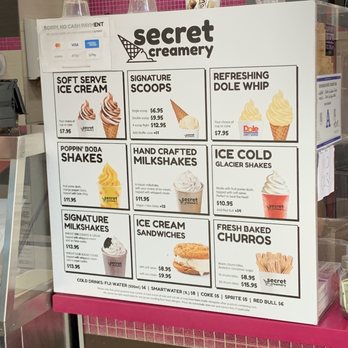 Secret Creamery - Different menu items - Ice Cream & Frozen Yogurt Near Me - Las Vegas, Nevada Secret Creamery - Different menu items - Ice Cream & Frozen Yogurt Near Me - Las Vegas, Nevada