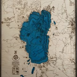 Tahoe Wood Maps - 2 1/2' x 2' Lake Tahoe.