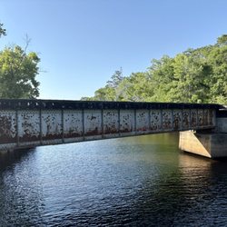 Conway Riverwalk - The train bridge originally served the Atlantic Coast Line, constructed by the Waccamaw, Conway & Aynor Railroad.