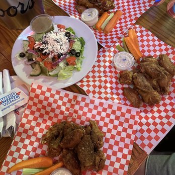 Wild Wing - two plates of chicken wings and a salad - Chicken Wings Near Me - Richmond Hill, Ontario Wild Wing - two plates of chicken wings and a salad - Chicken Wings Near Me - Richmond Hill, Ontario