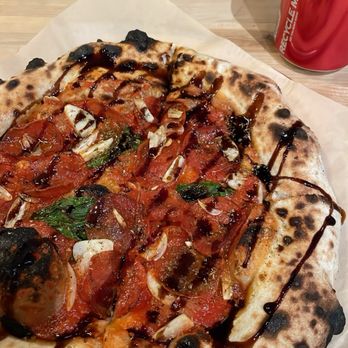 Strapoli Pizzeria - Margherita pizza with pepperoni and balsamic glaze - Pizza Near Me - Chicago, Illinois