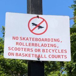 Rossmoor Park - No wheels on the basketball courts!