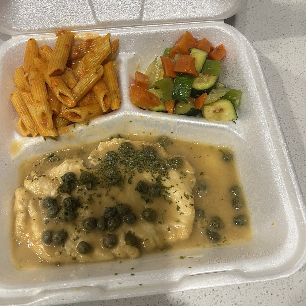La Bona Pasta - Chicken piccata, side pasta, and sautéed side veggies - Italian Near Me - Litchfield Park, Arizona