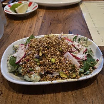 Sarma - Sugarsnap peas, pistachio tahini, radishes, puffed quinoa - Middle Eastern Near Me - Somerville, Massachusetts Sarma - Sugarsnap peas, pistachio tahini, radishes, puffed quinoa - Middle Eastern Near Me - Somerville, Massachusetts