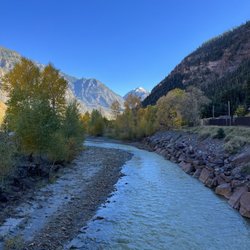 Ouray Riverside Resort - Views from the bridge on the river walk.